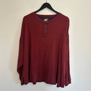 Men’s St. John’s Bay Long Sleeve Shirt Burgundy XL